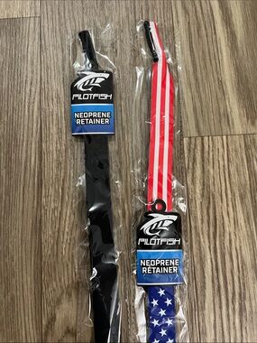 NWT PILOTFISH Neoprene Sunglasses Retainer - Black / American Flag Styles
